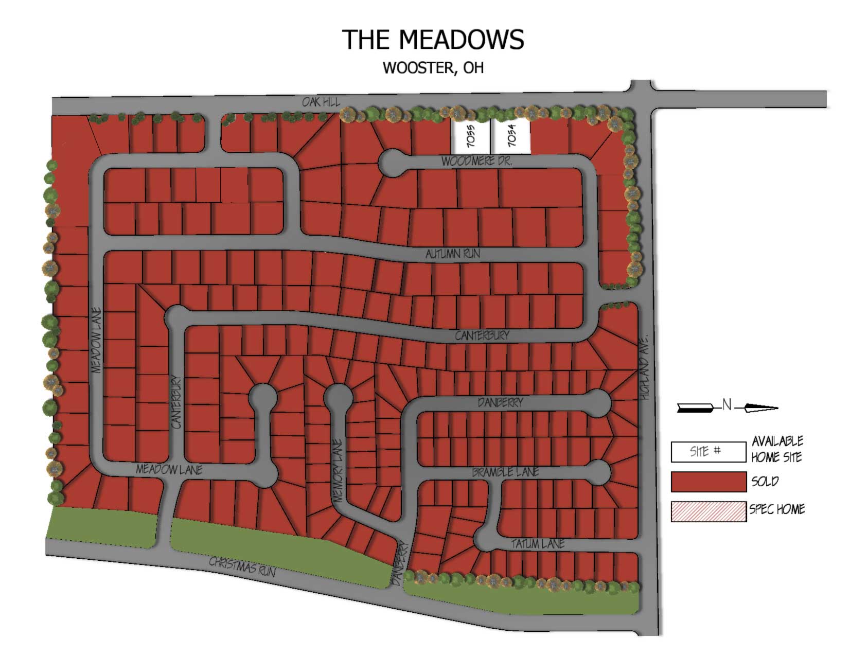 The meadows in Wooster Ohio plot map.